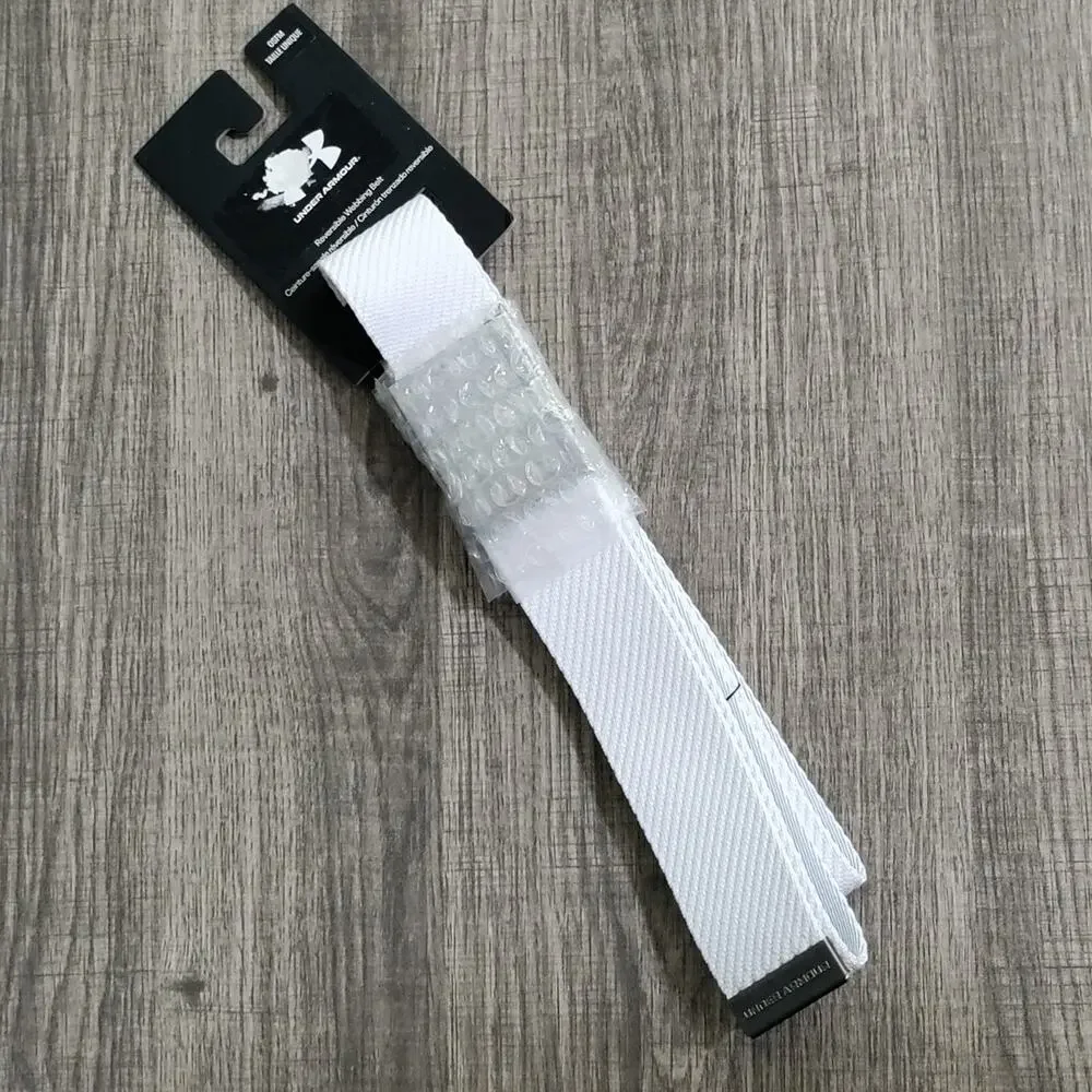 Under Armour‎ Men's Webbing Belt Buckle Reversible Adjustable (Grey/White) OSFM